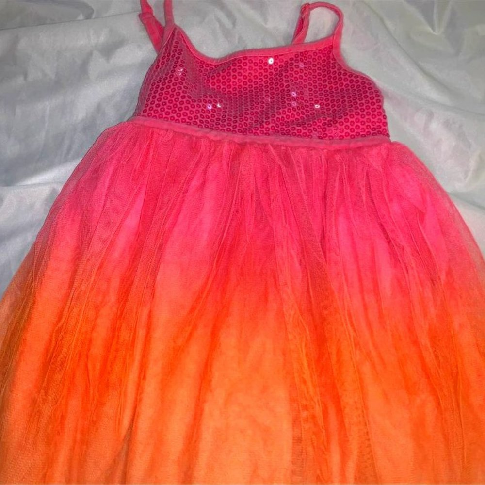 Justice Size 8 girls tulle ombré sequin dress